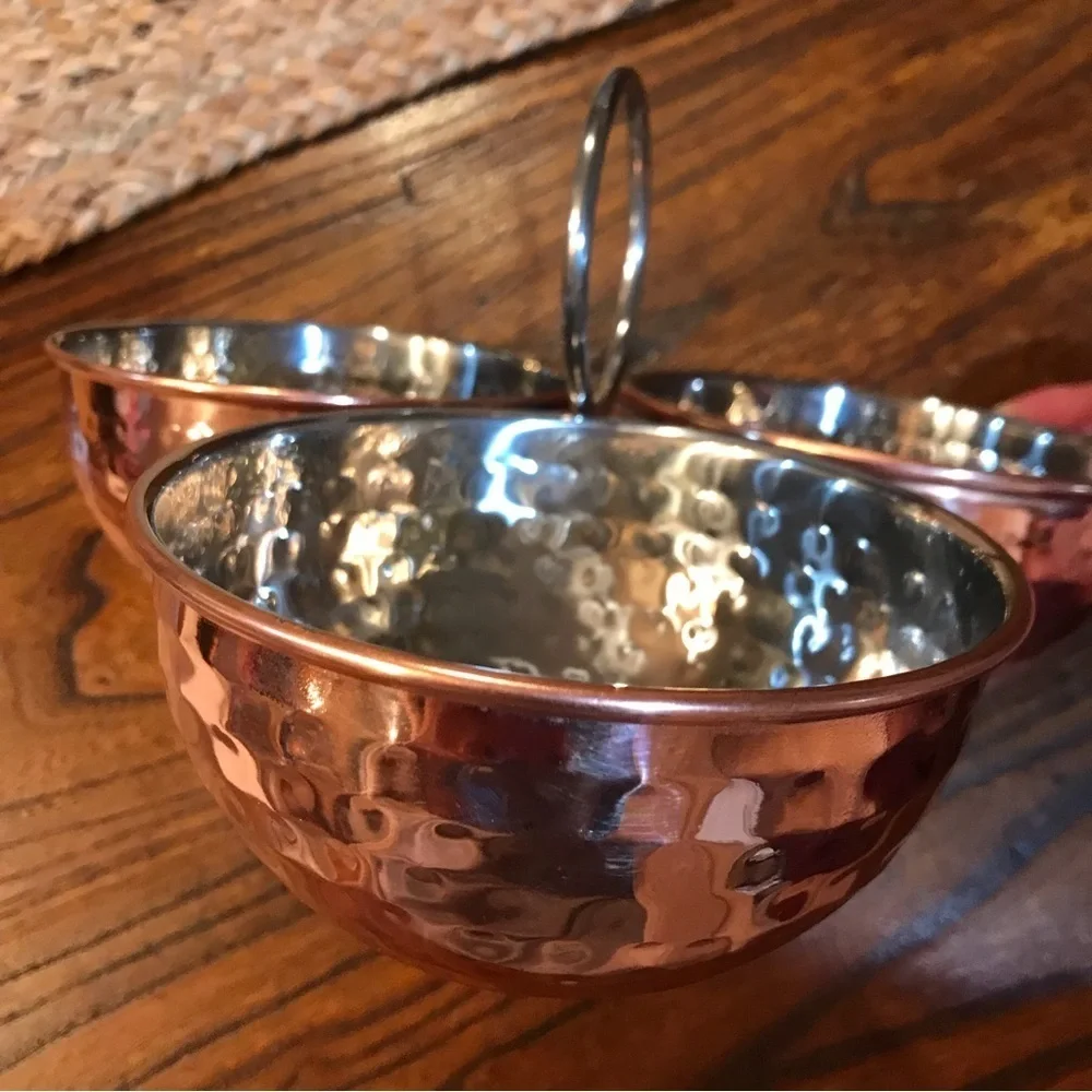 ▪️Hammered Copper & Silver Serving Piece